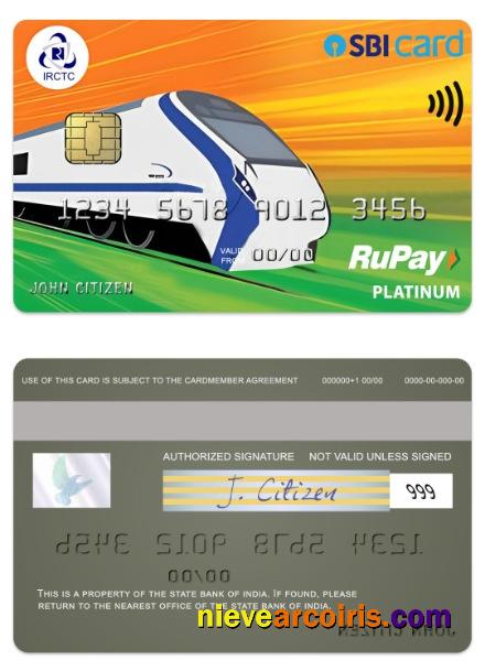 India State Bank of India IRCTC SBI RuPay platinum card